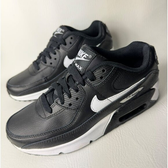 H51- SIZE 6Y | 7.5 WOMEN'S NIKE AIR MAX 90 BLACK / WHITE SNEAKERS RUNNING CD6864 - Picture 5 of 9